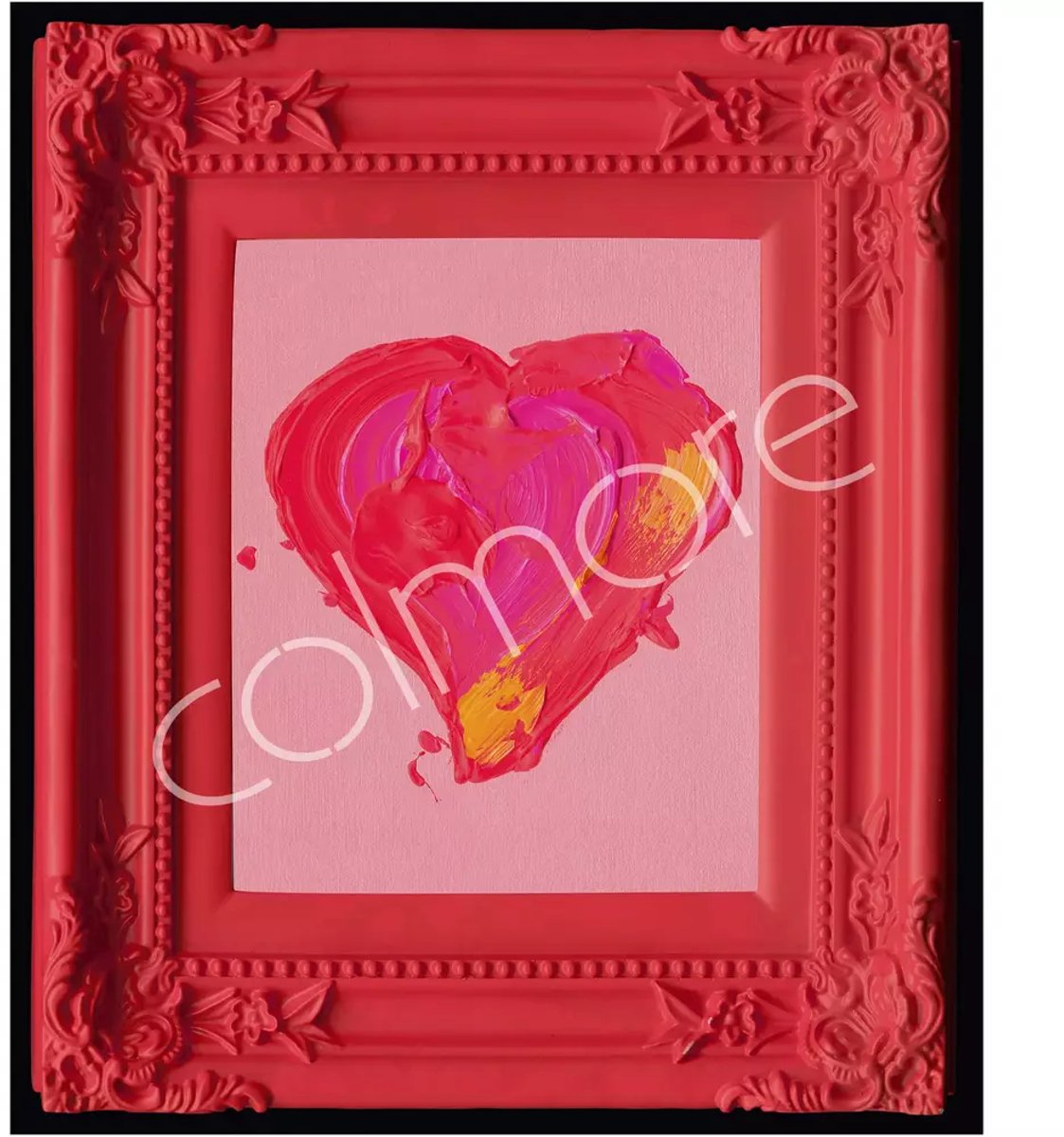 Colmore by Diga handbeschilderd roze schilderij met hart 34 x 38 cm