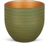 Bloempot voor Binnen - Aardewerk - Groen Goud - Ø20 cm