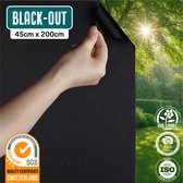 Homewell Verduisteringsdoek 45x200cm - Raamfolie Verduisterend - 100% Blackout - Anti Inkijk, Isolerend en Zonwerend - Herbruikbaar - Statisch – Zwart