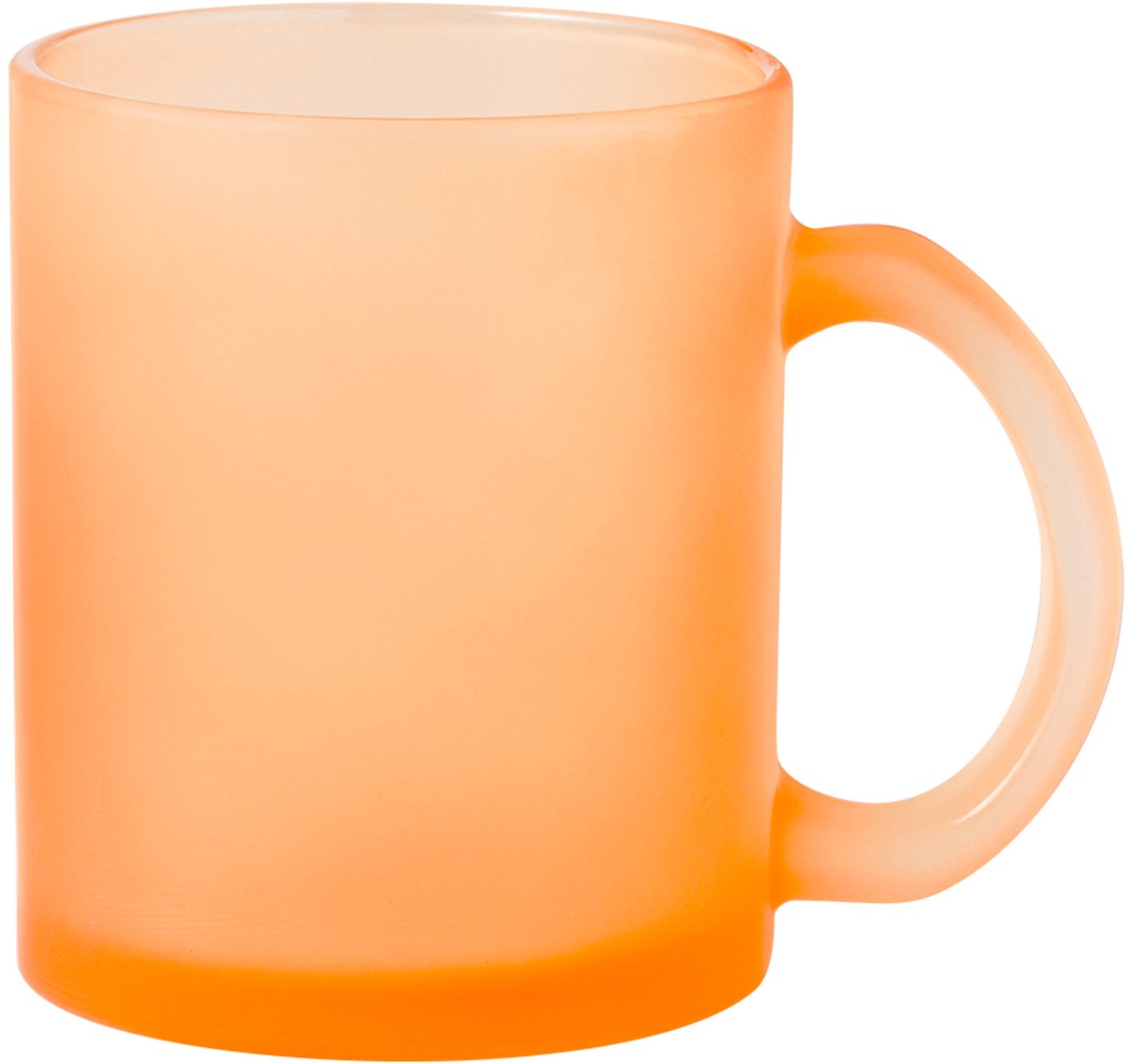 2 glazen mokken 350ml matte afwerking en kleurverloop kleur Oranje geschikt voor sublimatie model Cervan