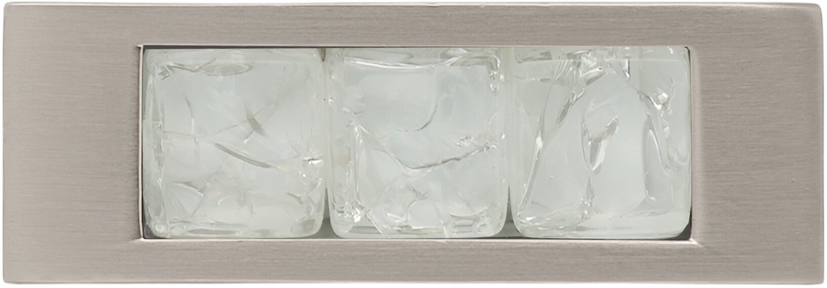 Domino Kristallen Meubelknop in Zilver en Wit Glas Kristallen knoppen Robuust glasontwerp Meubelknoppen Meubelgreep Glamoureuze stijl voor kasten en ladekasten 7x3 cm