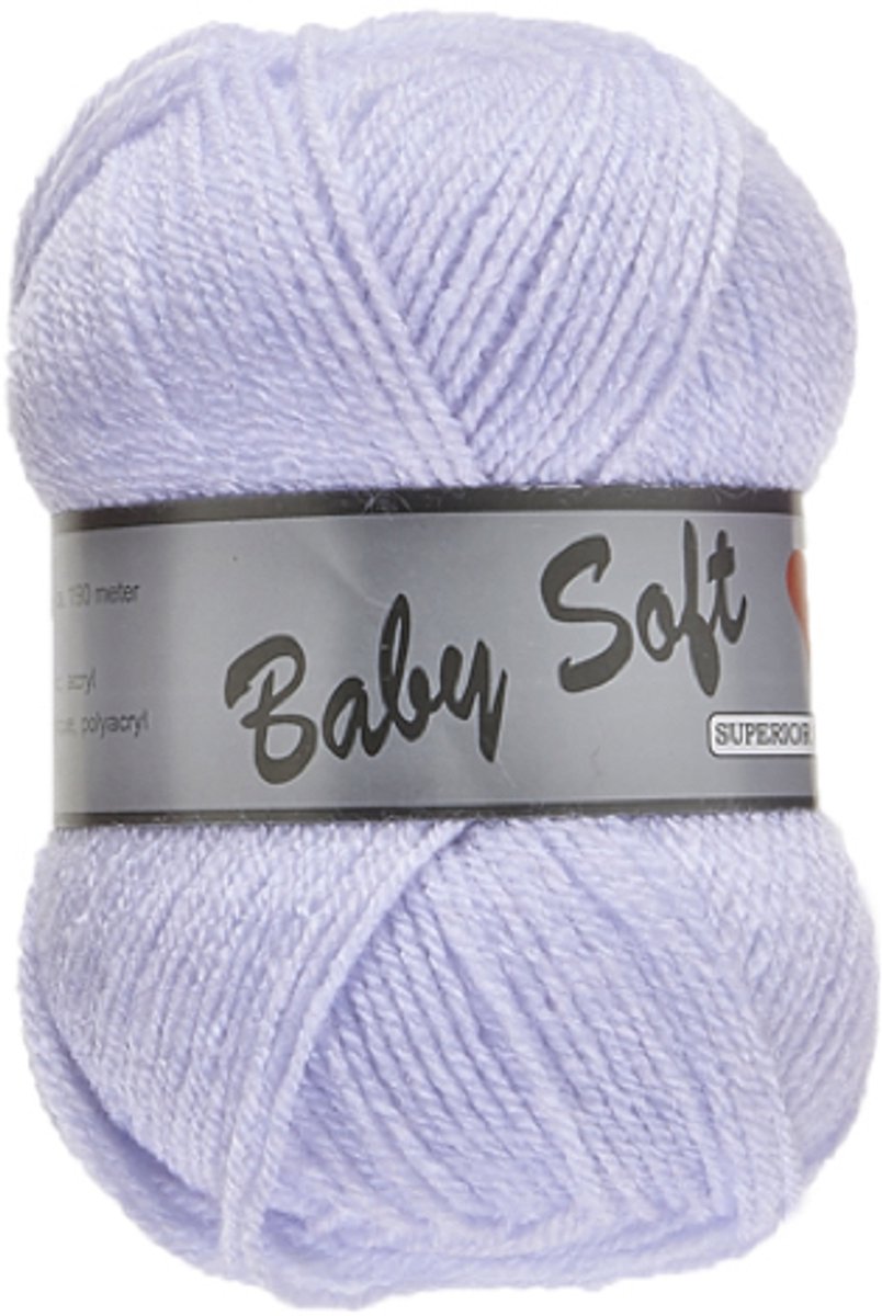 Lammy Yarns - Baby Soft - Kleur lila 063 - 5 bollen dun acrylgaren - haakgaren - breigaren - pendikte 3 mm.