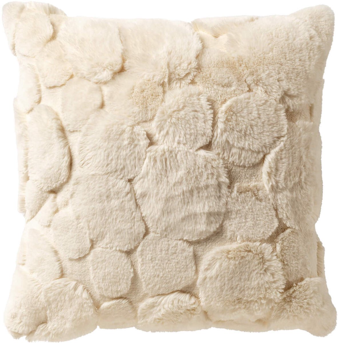 Dutch Decor POM - kussenhoes 45x45 cm - organisch patroon - Cannoli Cream - wit - met rits - zonder binnenkussen