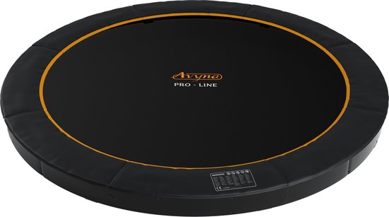 Avyna FlatLevel Trampoline Ø430 cm – Zwart – Rond – Premium Ingraafmodel