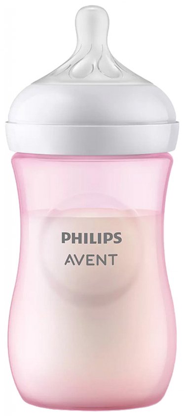 Philips Avent Natural Response Babyfles 260 ml – Flow 3 – Roze-1 fles - SCY903/11