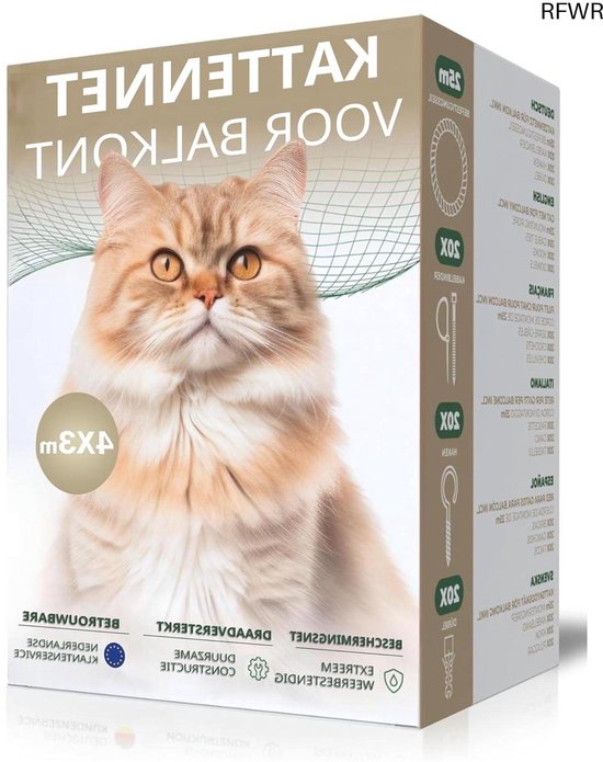 VAYPET® Kattennet voor balkon zonder boren incl. kleefhaken en VAYPET® Kattennet voor balkon zonder boren incl. kleefhaken en