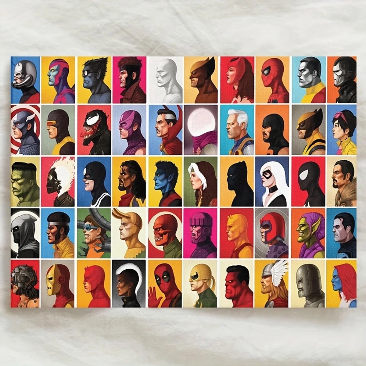 Canvas poster - Filmposter - Superhelden collage - Comic helden poster - Actie film decoratie - Muurposter - Binnenposter - Kado - Zonder lijst - Trendy wanddecoratie - 30x40 cm
