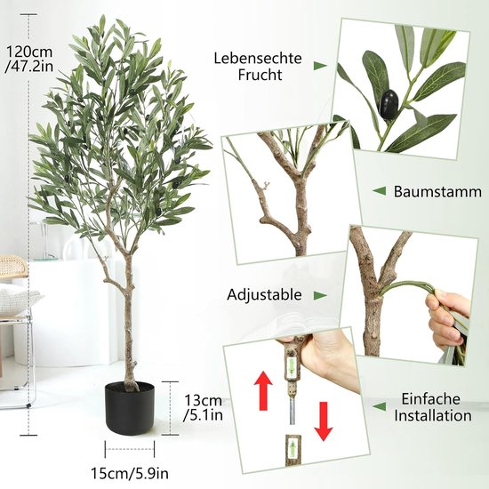 Goods Kunstplant Olijfboom in pot 160cm