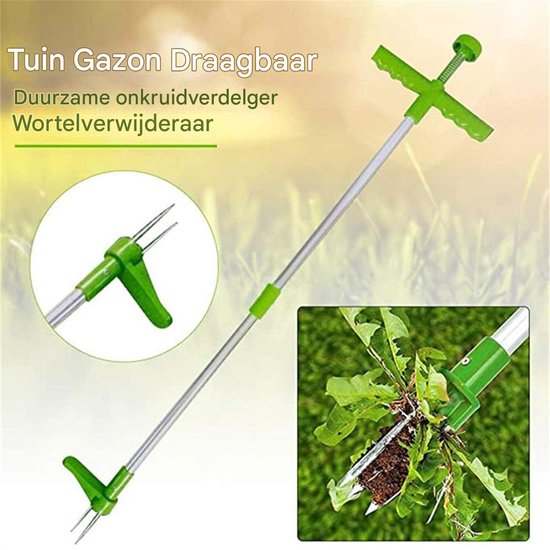 Multifunctionele aluminium buiswieder - Tuingereedschap - Verticale wiederhandgereedschap - Tuingereedschap met lange steel (met 3 tanden) - 1 st. — afbeelding 2