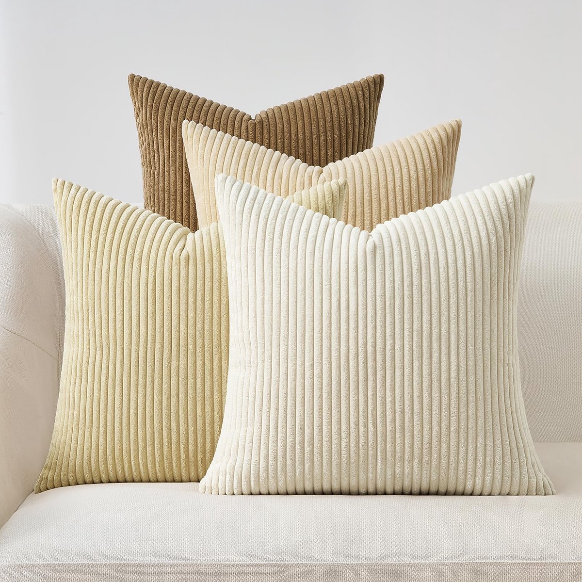 Ibenzoa® Kussenslopen Set van 4 in Zacht Corduroy Fluweel voor Diverse Interieurs