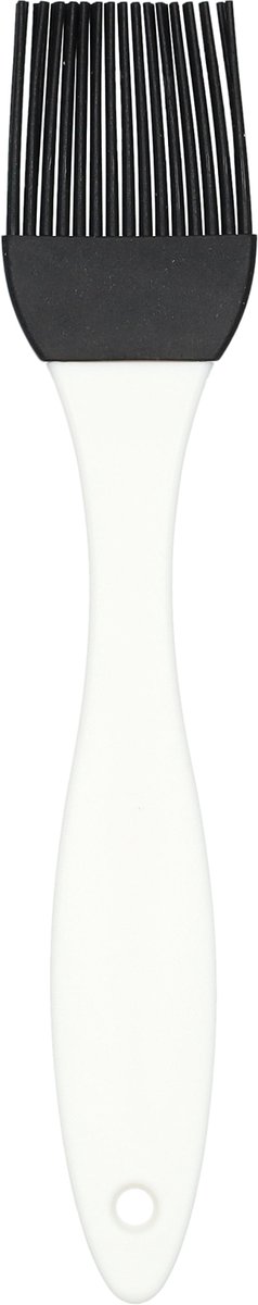 siliconen bakkwast zwart/wit - trendy bak kwast met ophangoog - 20,3 cm - 4,3 cm breed