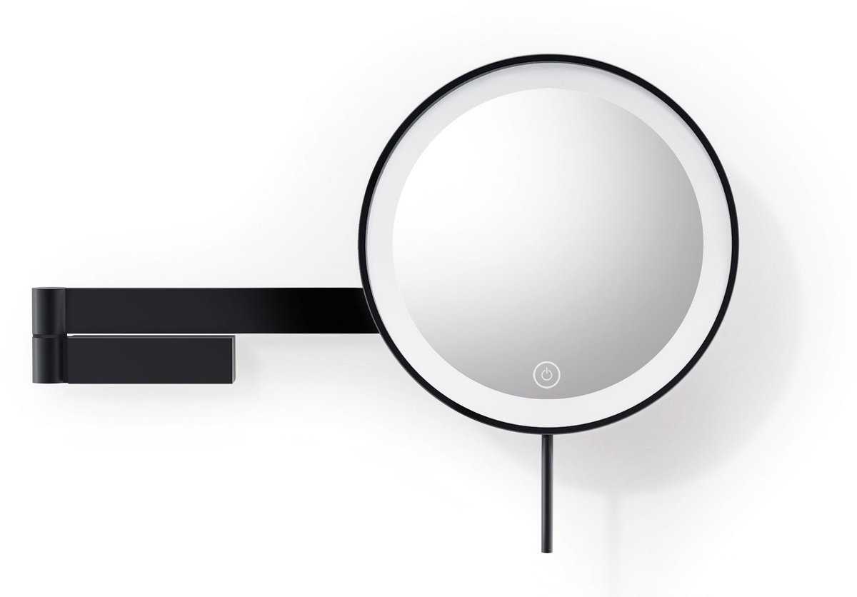 Linea Led Make Up Spiegel Wand | Zwart | Staal