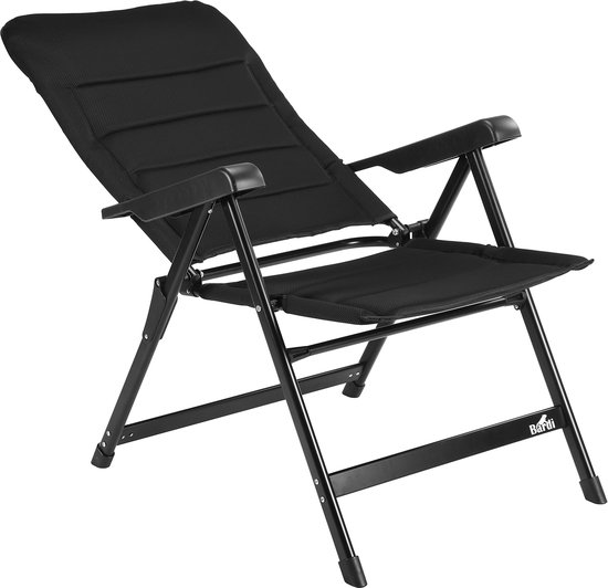 Bardi 2 Stuks Luxe Campingstoelen - 7 standen - Comfortabele Kampeerstoel - 120 kg draagvermogen - Ligstand - Inklapbare stoel - Klapstoel - Lichtgewicht - ZWART van Merkloos — afbeelding 5
