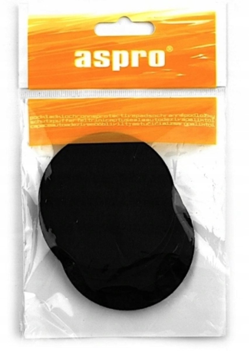 Aspro - Zelfklevende Vilten Pads - Zwart - 70mm - 4 stuks