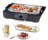 Royalty Line® BGT2000 Elektrische BBQ - Tafelbarbecue - 2000W Elektrische Grill - Indoor BBQ - Geen Rook - Tafel Barbecue - 42 x 24 cm Grilloppervlak - Zwart