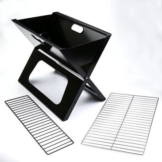 Draagbare Houtskool Barbecue - Snels inklapbare RVS Buiten Grill - Voor Camping, Tuin en Picknick - 48 cm van Merkloos — afbeelding 5