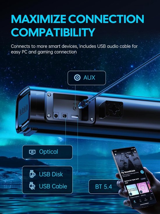 MKSS® Soundbar PC - Speaker Computer - Plug & Play - 60W van MKSS® — afbeelding 4