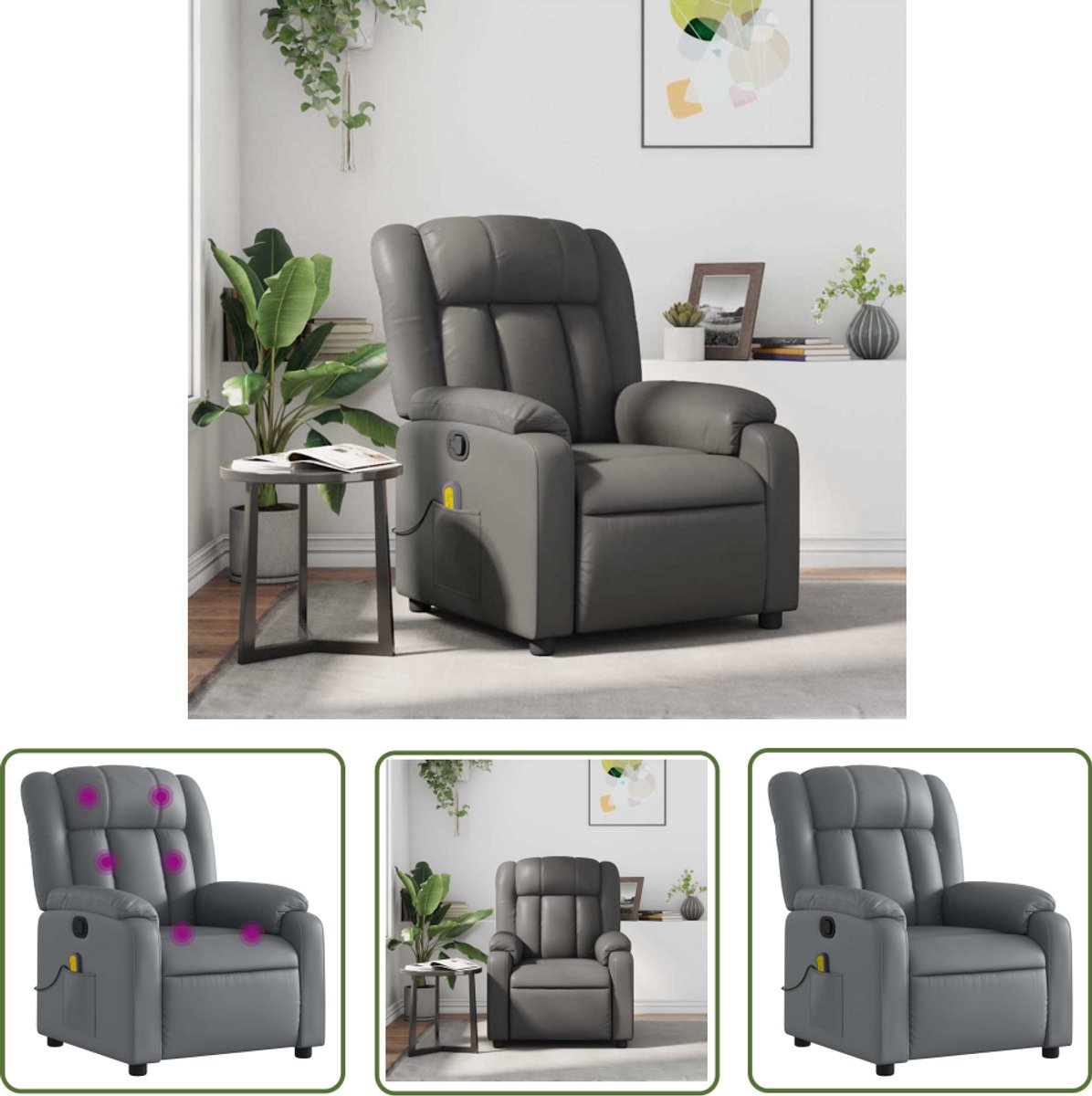 vidaXL Ergonomische Massagestoel - Verstelbaar Kunstleer - Product - €248,00