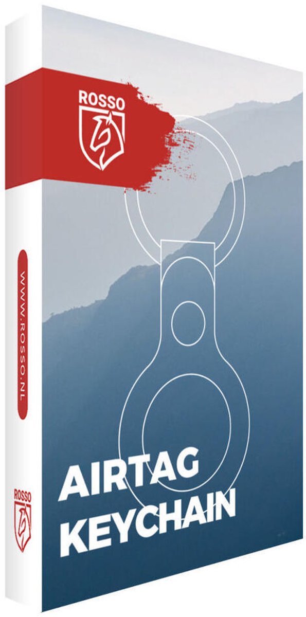 Rosso Element 2-Pack Blauw Kunstleer Hoesje voor Apple AirTag Sleutelhanger Bescherming en Bevestiging - Afbeelding 5