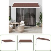 vidaXL Store banne électrique rétractable automatique 350 x 250 cm Marron Décoration extérieure Patio Parasol