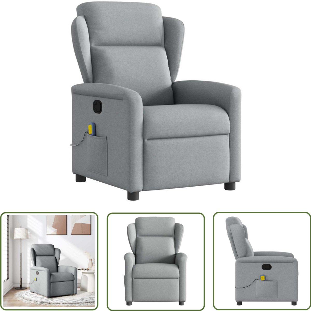 vidaXL Massagestoel Lichtgrijs Elektrische Massagefunctie - vidaXL - €263,95