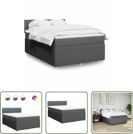 Boxspring met matras stof blauw 120x190 cm