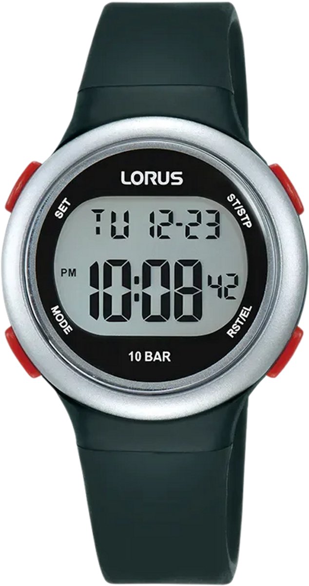 Lorus Digitaal en Waterdicht Kinderhorloge R2335QX9 Zwart 32mm