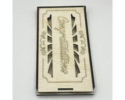 Handgemaakte Houten Cadeaudoos voor Geld of Giftcard – Luxe Geschenkverpakking met Gravure "Congratulations"