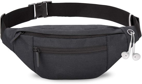 Sac banane - Sac banane de Sport - Ceinture de course - Grand sac banane - Homme et femme - Sac banane - Pochette - COURSE LÉGÈRE - Pour les voyages/en déplacement - Gris foncé
