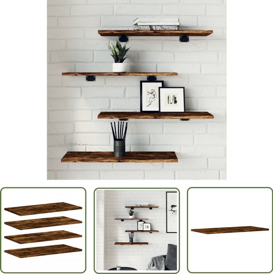 vidaXL Regal Bücherregal-Bretter 4 Stk Hochglanz-Weiß 60x10x1,5 cm