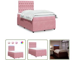 vidaXL Draaibare Sleutel - Dynamische Sleutel - Boxspring met matras fluweel roze 120x200 cm - Gereedschapset - Mechanica - Monteursgereedschap