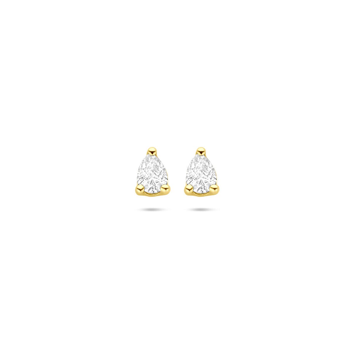 14K geelgouden oorknoppen zirkonia 5 mm - 4034094
