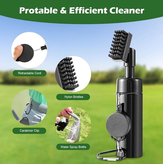 Stripe kit de nettoyage golf, brosse à eau spray et serviette