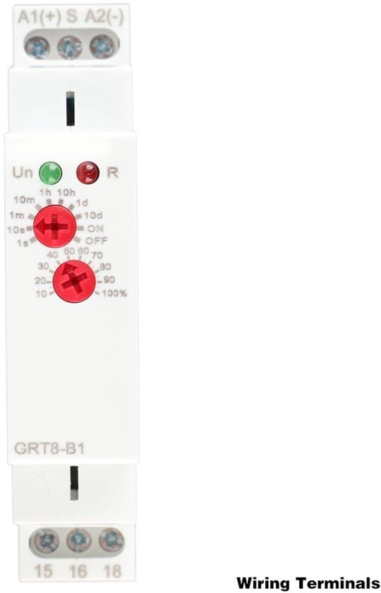 Mini power off delay relay voor DIN rail montage 12V ~ 240V - single ...