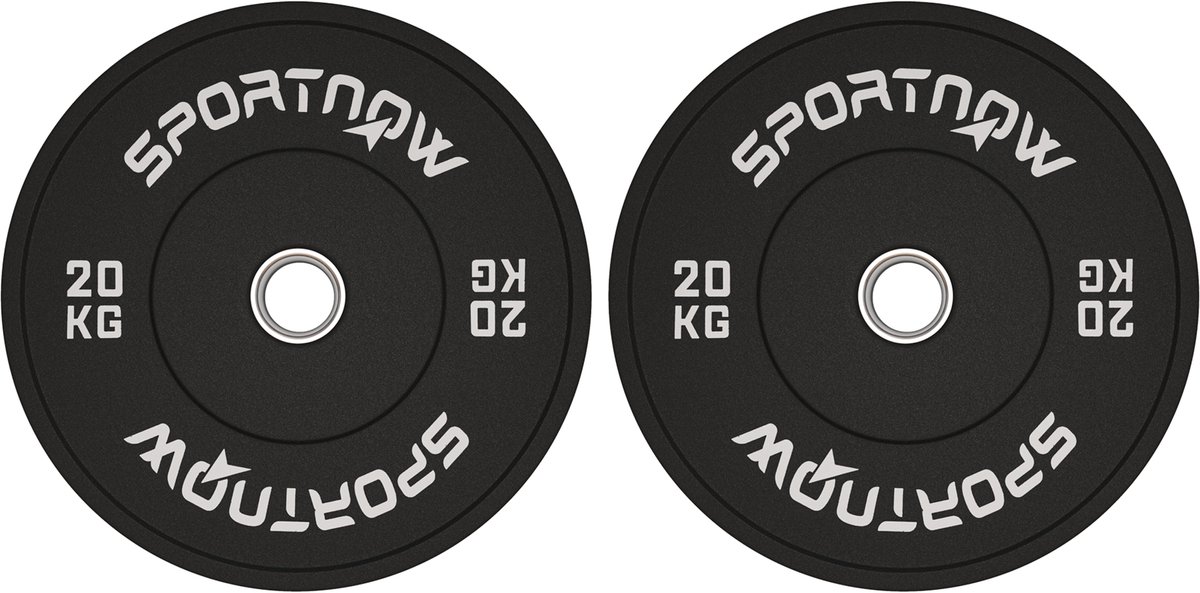 SPORTNOW halterschijf – rubber – Ø45 x 8H cm – zwart