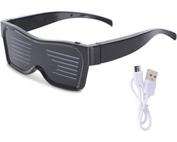 LED Bluetooth-bril met APP-bediening voor feestclub en DJ-festivals - Slimme brillen voor Kerstmisvieringen met knipperende berichten
