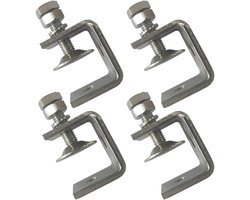 Zware RVS C-klemmen 4 stuks voor Houtbewerking en Lassen - Sterke Metalen Klemmen voor DIY Projecten Bouwen en Repareren van Meubels Houtbewerkingstools - 304 Roestvrijstaal - Zilverkleurig - Handige zakgat C-klemmen