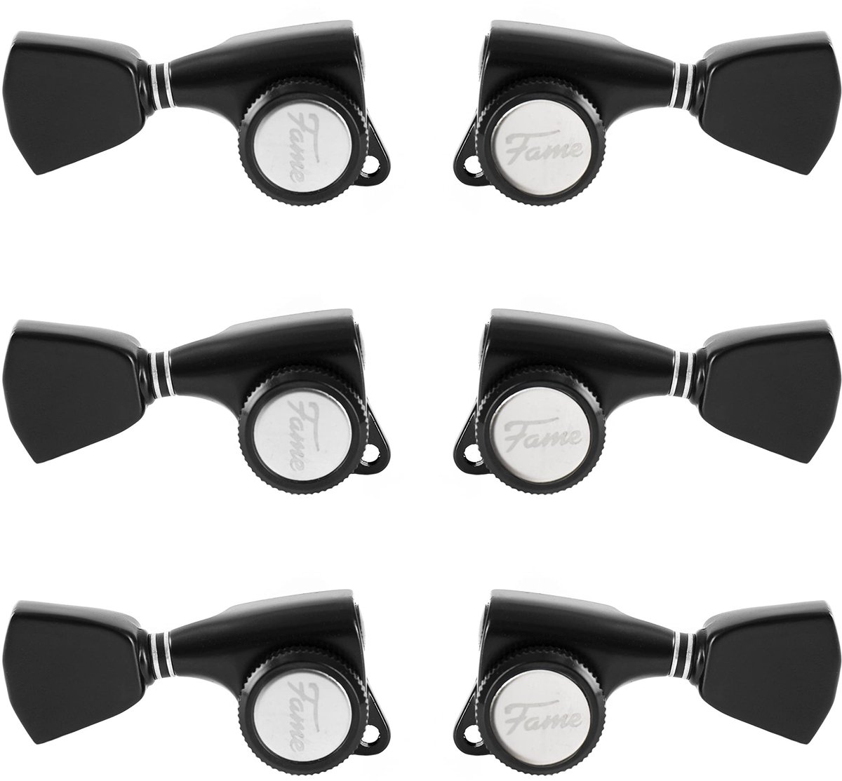 Fame 334KSM Locking Tuners 3+3 Black - Stemmechaniek voor gitaar