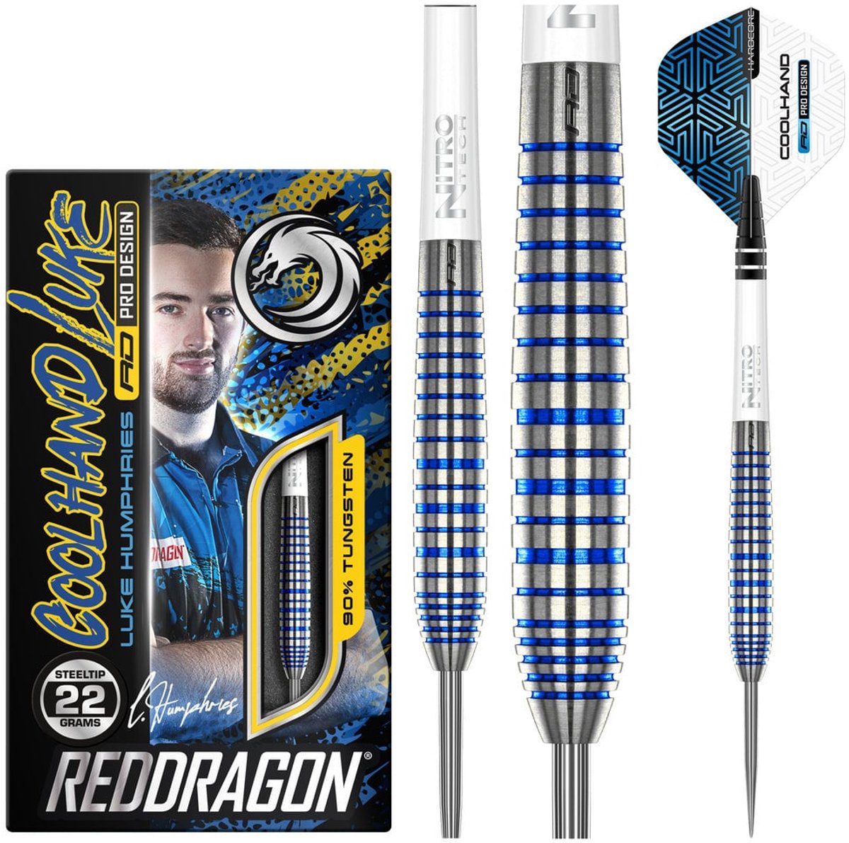 Red Dragon Luke Humphries TX3 Blue 90% - Dartpijlen 22 Gram