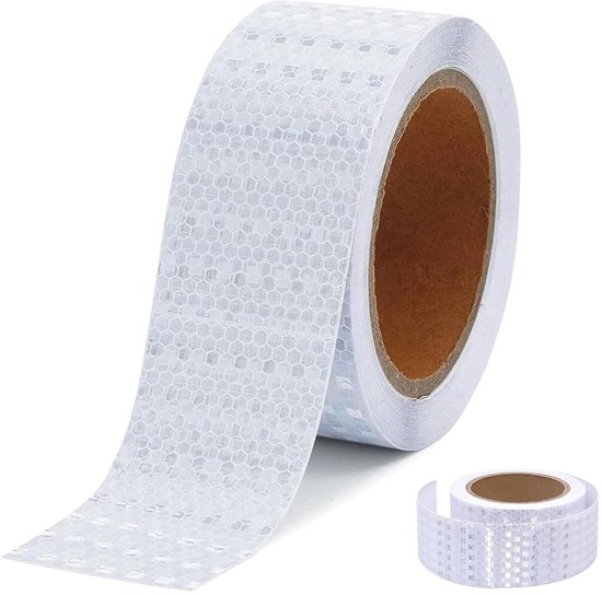 Allecto Plus Reflecterende Plakband 5 Cm X 10 M Wit Zelfklevend 