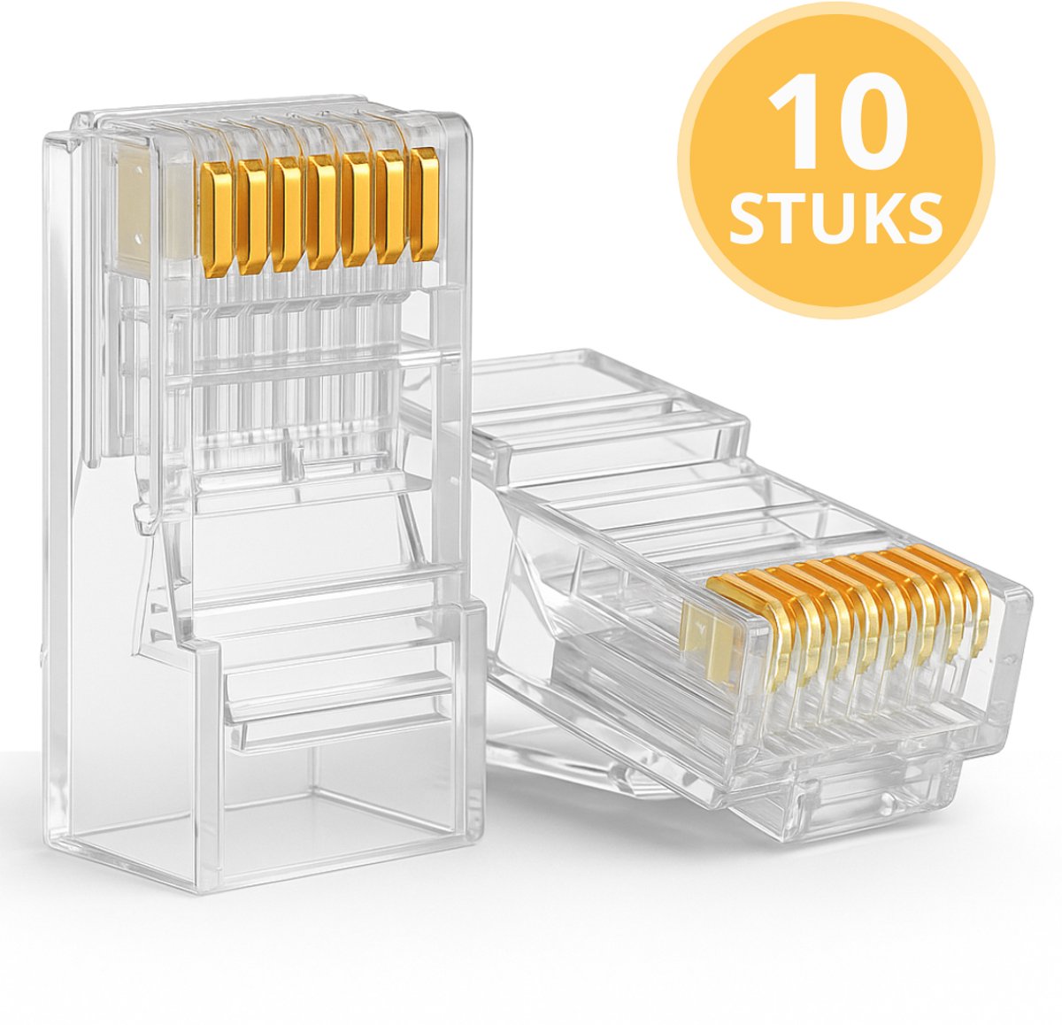 Twenty4seven® RJ45 Connector 10 Stuks - Krimp Stekker & Ethernet Plug voor Cat6, Cat6a, Cat5e & Cat5 - Voor UTP Internetkabel & Netwerkkabel
