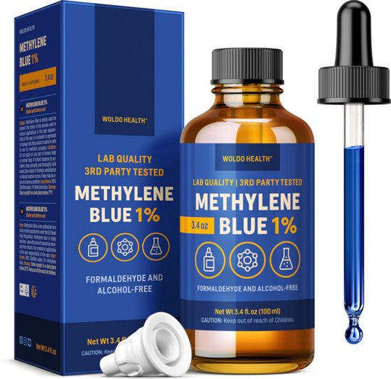 METHYLENE BLUE 1% – druppels 100ML ! HET GEHEIME WAPEN VOOR SUPERFOCUS, ENERGIE & LANGER LEVEN!