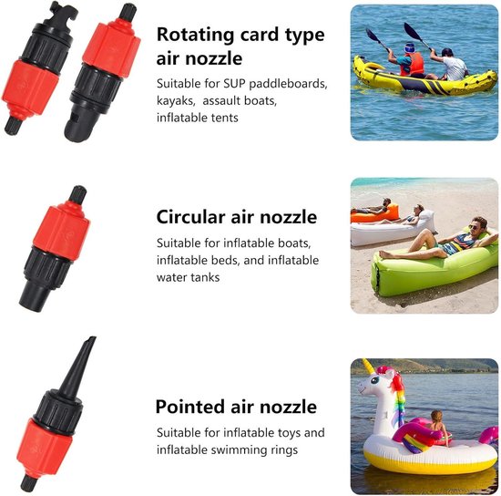Adapter voor SUP pomp en compressor bord - universeel compatibel voor opblaasbare producten, inclusief mondstukken en connector — afbeelding 2