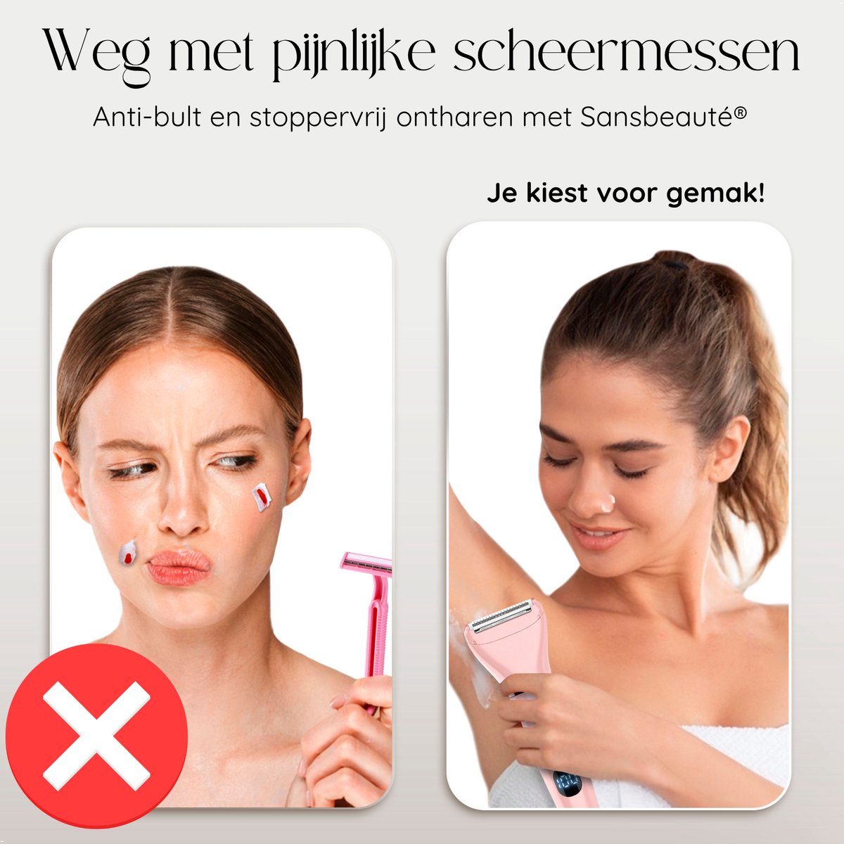 Sansbeauté 3-in-1 Ladyshave met Display - Gezicht - Ontharingsapparaa thumbnail 4
