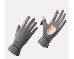 Dameshandschoenen - 22 cm lang - Polsomtrek van 15 cm - Zomerhandschoenen met UV-bescherming - Ontwerp met opening in de handpalm - 4 vingers van beide handen kunnen worden blootgesteld - Compatibel met smartphones - Koel gevoel - UPF 50+