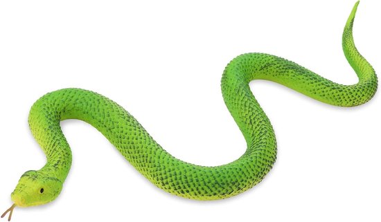 Elastische rubberen slangenfiguur speelgoed voor Halloween-decoratie - realistische reptielen - regenwoud thema - groen