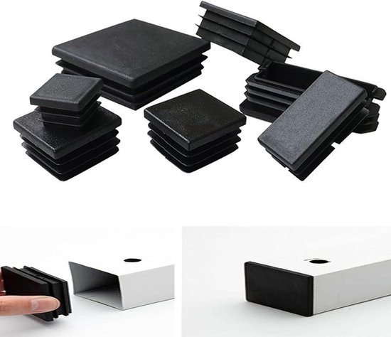 PD® Lamellenpluggen 30x15 mm voor vierkante buis - Eindkappen van PE- kunststof - Afdekpluggen voor stalen buis, roestvaststalen buis, aluminium buis & aluminium profiel - Rechthoekige pluggen - 10 st