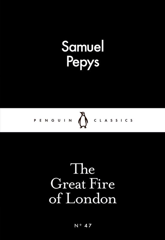 Boek met zwarte kaft, 'The Great Fire of London' door Samuel Pepys, Penguin Classics.