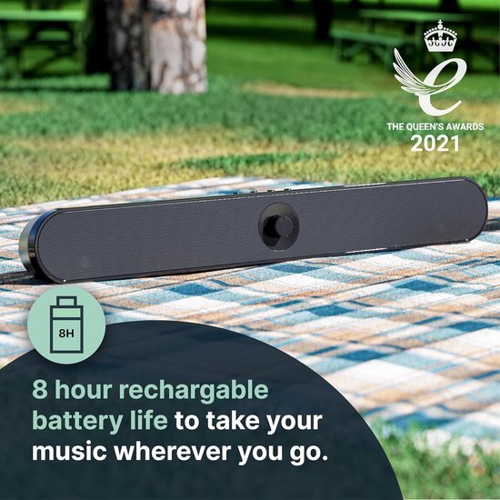RFWR® Draagbare mini-soundbar met Bluetooth en multi-aansluitingen voor laptop, tv en meer van RFWR® — afbeelding 4