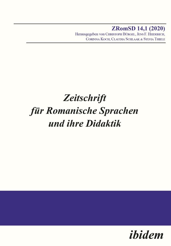 Zeitschrift für Romanische Sprachen und ihre Didaktik 14.1  ... - cover